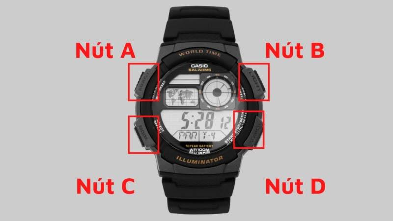 Cách chỉnh đồng hồ casio 4 nút đơn giản: ngày, giờ, báo thức