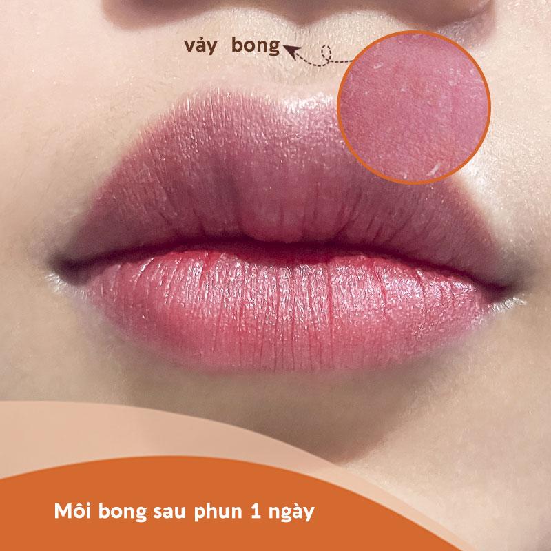 Phun môi 1 ngày đã bong có phải hỏng?