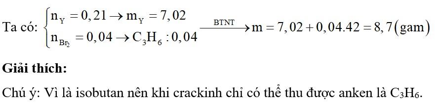 Tổng hợp thông tin về thực hiện phản ứng cracking m gam isobutan