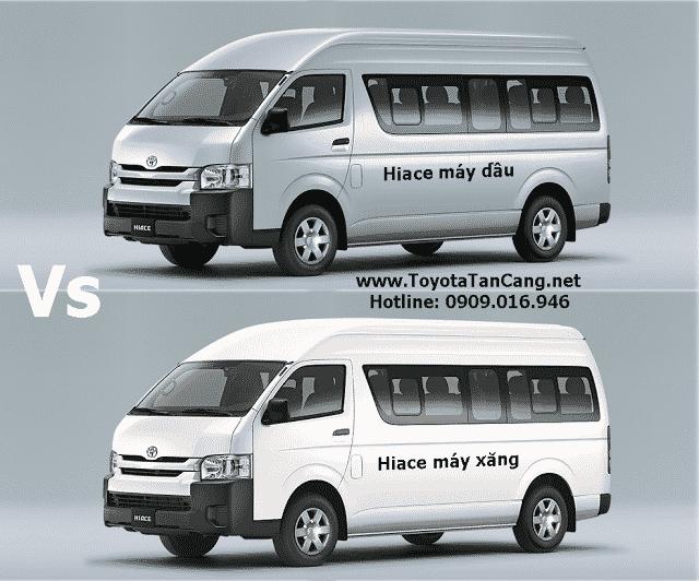 so sanh toyota hiace may dau va hiace may xang