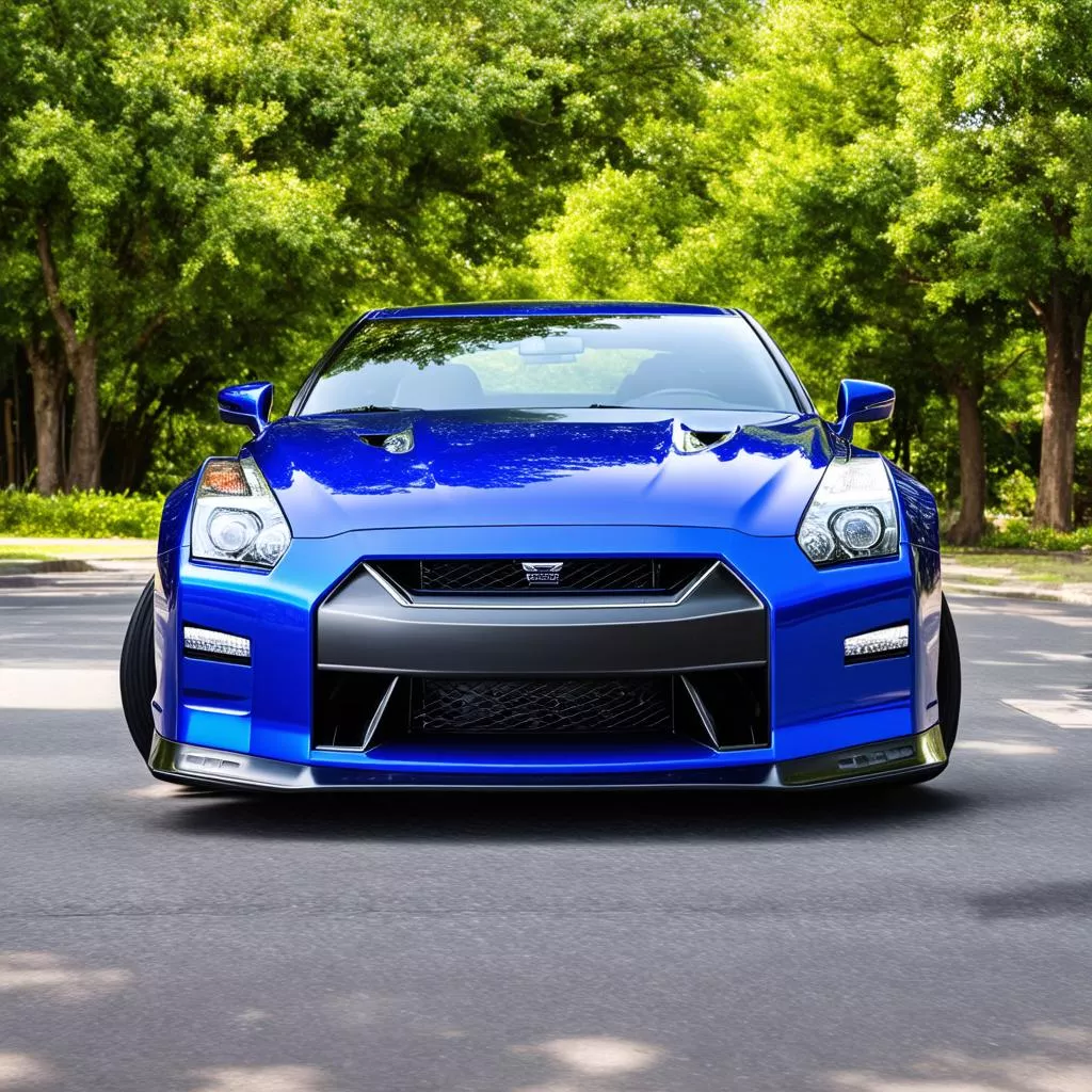 Nissan GT-R R35 màu xanh dương