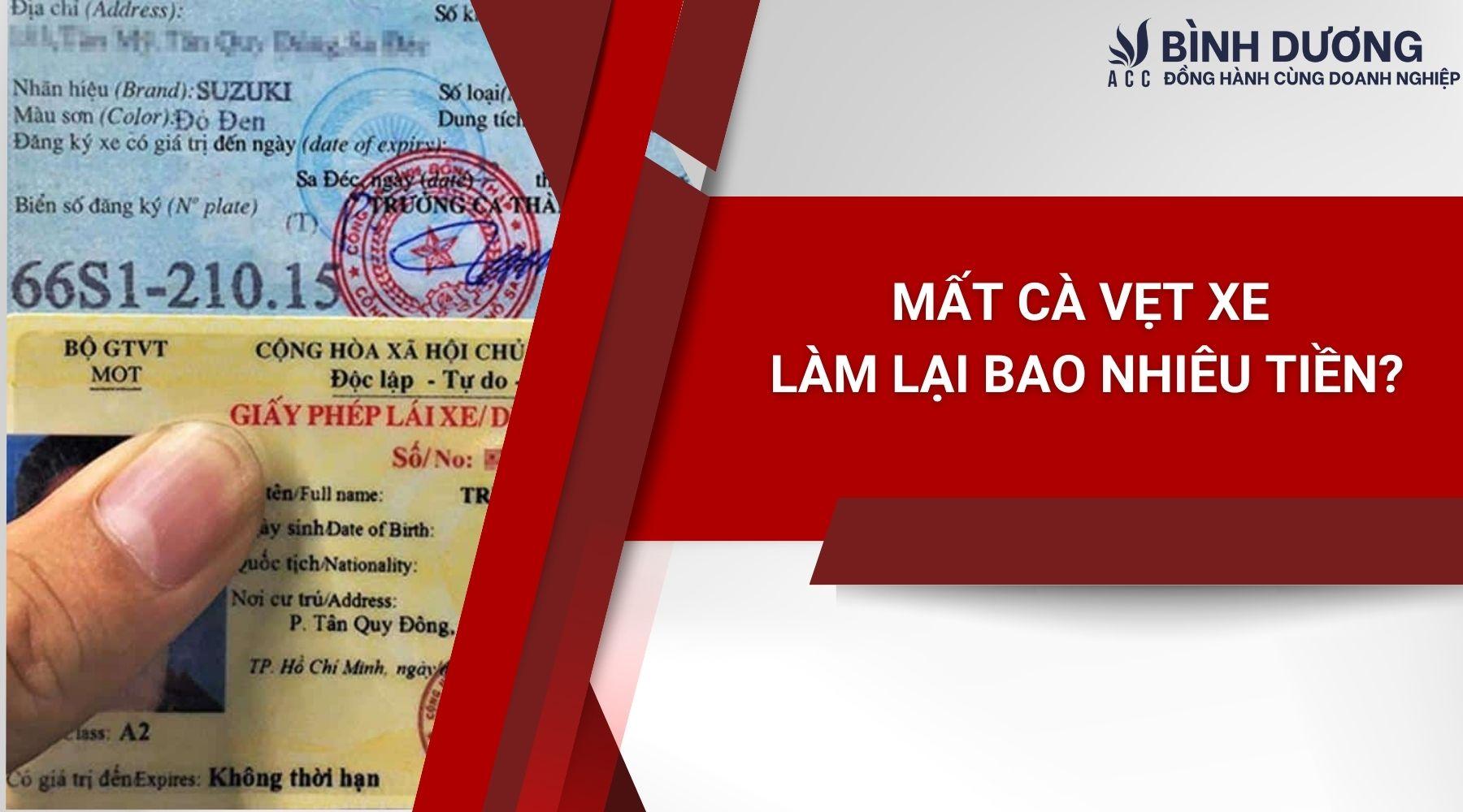 Mất cà vẹt xe làm lại bao nhiêu tiền?