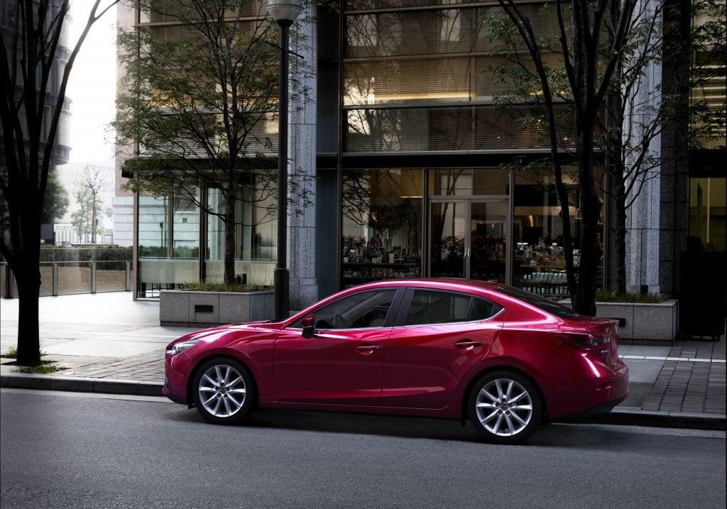 Red Mazda 3 Sedan