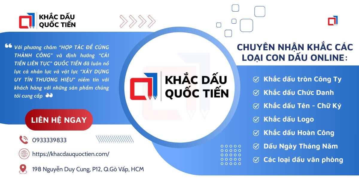 Khắc Dấu Quốc Tiến chuyên nhận khắc các loại con dấu Online Theo Yêu Cầu